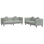 Juego de sofás con cojines 2 piezas terciopelo gris claro de , Sofás - Ref: Foro24-3209257, Precio: 446,16 €, Descuento: %