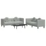 Juego de sofás con cojines 2 piezas terciopelo gris claro de , Sofás - Ref: Foro24-3209257, Precio: 437,44 €, Descuento: %