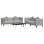 Juego de sofás con cojines 2 piezas terciopelo gris claro de , Sofás - Ref: Foro24-3209257, Precio: 446,16 €, Descuento: %