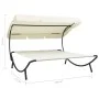Garden lounger with gray awning by vidaXL, Loungers - Ref: Foro24-48071, Price: 92,92 €, Discount: %