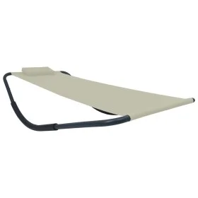 Tumbona de acero color crema 200x90 cm de vidaXL, Camas para exteriores - Ref: Foro24-48083, Precio: 74,79 €, Descuento: %