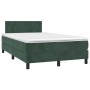 Cama box spring colchón y LED terciopelo verde oscuro 120x190cm de , Camas y somieres - Ref: Foro24-3270144, Precio: 370,37 €...