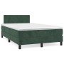 Cama box spring colchón y LED terciopelo verde oscuro 120x190cm de , Camas y somieres - Ref: Foro24-3270144, Precio: 370,37 €...