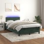 Cama box spring colchón y LED terciopelo verde oscuro 120x190cm de , Camas y somieres - Ref: Foro24-3270144, Precio: 370,37 €...
