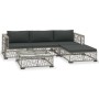 Set de muebles de jardín 5 pzas y cojines ratán sintético gris de vidaXL, Conjuntos de jardín - Ref: Foro24-46808, Precio: 48...