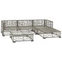 Set de muebles de jardín 5 pzas y cojines ratán sintético gris de vidaXL, Conjuntos de jardín - Ref: Foro24-46808, Precio: 48...
