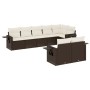 Set sofás de jardín 8 piezas y cojines ratán sintético marrón de , Conjuntos de jardín - Ref: Foro24-3220422, Precio: 585,46 ...