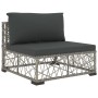 Set de muebles de jardín 5 pzas y cojines ratán sintético gris de vidaXL, Conjuntos de jardín - Ref: Foro24-46808, Precio: 48...