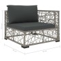 Set de muebles de jardín 5 pzas y cojines ratán sintético gris de vidaXL, Conjuntos de jardín - Ref: Foro24-46808, Precio: 48...