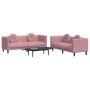 Juego de sofás con cojines 2 piezas terciopelo rosa de , Sofás - Ref: Foro24-3209260, Precio: 552,18 €, Descuento: %