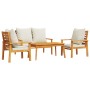 Set de muebles de jardín 4 pzs y cojines madera maciza acacia de , Conjuntos de jardín - Ref: Foro24-3211795, Precio: 426,40 ...