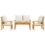 Set de muebles de jardín 4 pzs y cojines madera maciza acacia de , Conjuntos de jardín - Ref: Foro24-3211795, Precio: 426,40 ...