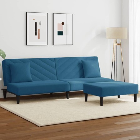Juego de sofás con cojines 2 piezas terciopelo azul de , Sofás - Ref: Foro24-3216261, Precio: 310,28 €, Descuento: %