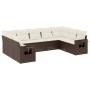 Set de sofás de jardín 9 pzas y cojines ratán sintético marrón de , Conjuntos de jardín - Ref: Foro24-3220602, Precio: 581,53...