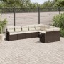 Set de sofás de jardín 9 pzas y cojines ratán sintético marrón de , Conjuntos de jardín - Ref: Foro24-3220642, Precio: 581,53...