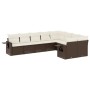 Set de sofás de jardín 9 pzas y cojines ratán sintético marrón de , Conjuntos de jardín - Ref: Foro24-3220642, Precio: 581,53...