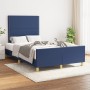 Estructura de cama con cabecero tela azul 120x190 cm de , Camas y somieres - Ref: Foro24-3270512, Precio: 161,95 €, Descuento: %