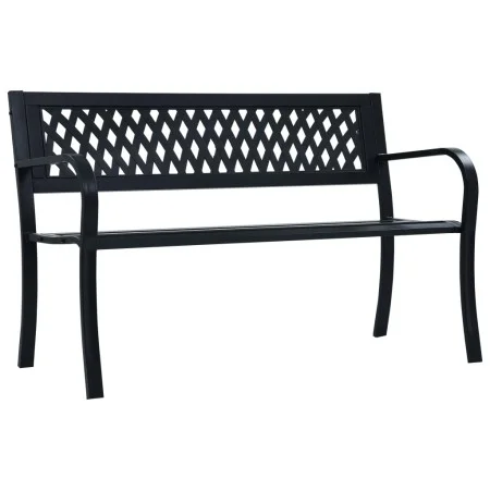 Banco de jardín acero negro 125 cm de vidaXL, Bancos de jardín - Ref: Foro24-47943, Precio: 83,68 €, Descuento: %