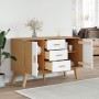 Aparador OLDEN madera maciza pino blanco y marrón 114x43x73,5cm de , Aparadores - Ref: Foro24-358599, Precio: 170,67 €, Descu...