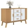Aparador OLDEN madera maciza pino blanco y marrón 114x43x73,5cm de , Aparadores - Ref: Foro24-358599, Precio: 168,21 €, Descu...