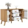 Aparador OLDEN madera maciza pino blanco y marrón 114x43x73,5cm de , Aparadores - Ref: Foro24-358599, Precio: 168,21 €, Descu...