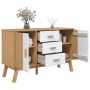 Aparador OLDEN madera maciza pino blanco y marrón 114x43x73,5cm de , Aparadores - Ref: Foro24-358599, Precio: 170,67 €, Descu...
