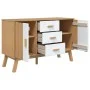 Aparador OLDEN madera maciza pino blanco y marrón 114x43x73,5cm de , Aparadores - Ref: Foro24-358599, Precio: 168,21 €, Descu...