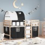 Cama alta niños con túnel madera pino blanco negro 90x200 cm de , Camas y somieres - Ref: Foro24-3283844, Precio: 209,73 €, D...