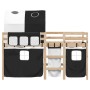 Cama alta niños con túnel madera pino blanco negro 90x200 cm de , Camas y somieres - Ref: Foro24-3283844, Precio: 209,73 €, D...