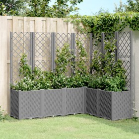 Jardinera con enrejado PP gris claro 160x120x140 cm de , Maceteros y jardineras - Ref: Foro24-367877, Precio: 223,21 €, Descu...