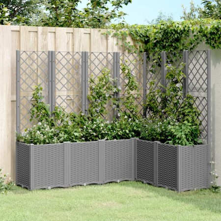 Jardinera con enrejado PP gris claro 160x120x140 cm de , Maceteros y jardineras - Ref: Foro24-367877, Precio: 223,21 €, Descu...