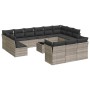 Set sofás jardín 14 pzas con cojines ratán sintético gris claro en Conjuntos de jardín | Comprar online en Foru.es