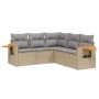 Juego de sofás jardín con cojines 5 pzas ratán sintético beige de , Conjuntos de jardín - Ref: Foro24-3226801, Precio: 343,29...