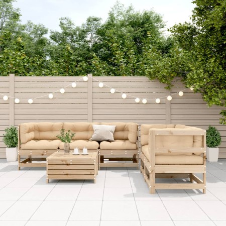 Juego de muebles de jardín 6 pzas y cojines madera maciza pino de , Conjuntos de jardín - Ref: Foro24-3250808, Precio: 656,24...