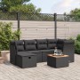 Set de comedor de jardín 7 pzas y cojines ratán sintético negro de , Conjuntos de jardín - Ref: Foro24-3264723, Precio: 422,1...