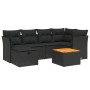 Set de comedor de jardín 7 pzas y cojines ratán sintético negro de , Conjuntos de jardín - Ref: Foro24-3264723, Precio: 422,1...