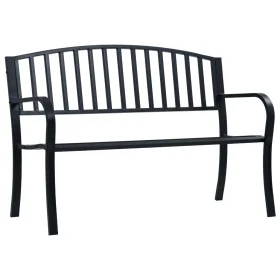 Schwarze Gartenbank aus Stahl, 125 cm. von vidaXL, Gartenbänke - Ref: Foro24-47941, Preis: 91,42 €, Rabatt: %