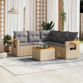Juego de sofás jardín con cojines 6 pzas ratán sintético beige de , Conjuntos de jardín - Ref: Foro24-3226808, Precio: 382,63...