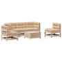 Juego de muebles de jardín 6 pzas y cojines madera maciza pino de , Conjuntos de jardín - Ref: Foro24-3250724, Precio: 573,95...