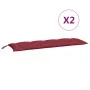 Cojines de banco de jardín 2 uds rojo tinto 150x50x7 cm de , Cojines para sillas y sofás - Ref: Foro24-361706, Precio: 47,77 ...