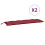 Cojines de banco de jardín 2 uds rojo tinto 150x50x7 cm de , Cojines para sillas y sofás - Ref: Foro24-361706, Precio: 48,18 ...