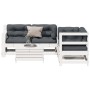 Set muebles jardín 5 pzas con cojines madera maciza pino blanco de , Conjuntos de jardín - Ref: Foro24-3250817, Precio: 513,8...