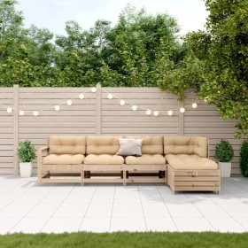 Juego de muebles de jardín 5 pzas y cojines madera maciza pino de , Conjuntos de jardín - Ref: Foro24-3250848, Precio: 477,08...