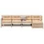Juego de muebles de jardín 5 pzas y cojines madera maciza pino de , Conjuntos de jardín - Ref: Foro24-3250848, Precio: 477,08...