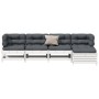 Set muebles jardín 5 pzas con cojines madera maciza pino blanco de , Conjuntos de jardín - Ref: Foro24-3250841, Precio: 434,2...