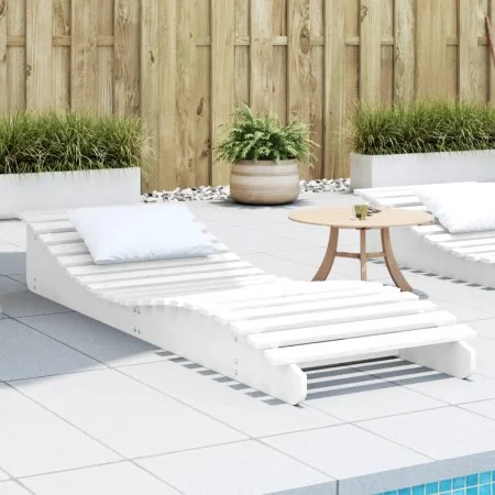 Solid white pine wood lounger 205x60x31.5 cm by , Loungers - Ref: Foro24-832574, Price: 101,39 €, Discount: %