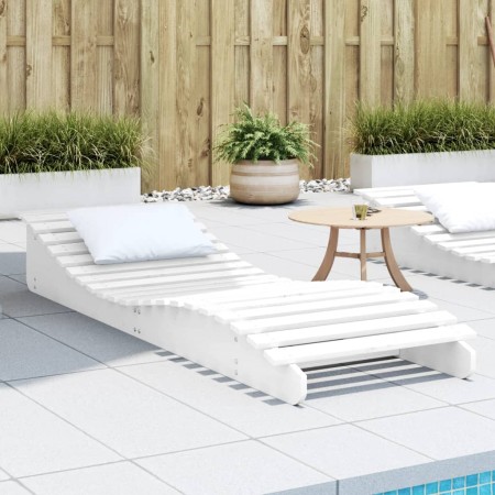 Tumbona de madera maciza de pino blanca 205x60x31,5 cm de , Tumbonas - Ref: Foro24-832574, Precio: 102,68 €, Descuento: %