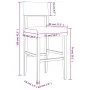 Taburetes altos 2 uds madera maciza de caucho y cuero sintético de , Taburetes de cocina - Ref: Foro24-4006196, Precio: 81,22...