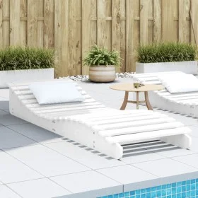 Solid white pine wood lounger 205x70x31.5 cm by , Loungers - Ref: Foro24-832581, Price: 133,09 €, Discount: %