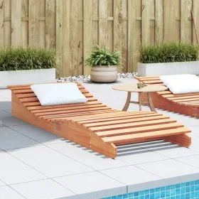 Wax brown solid pine wood lounger 205x80x31.5 cm by , Loungers - Ref: Foro24-844653, Price: 115,83 €, Discount: %